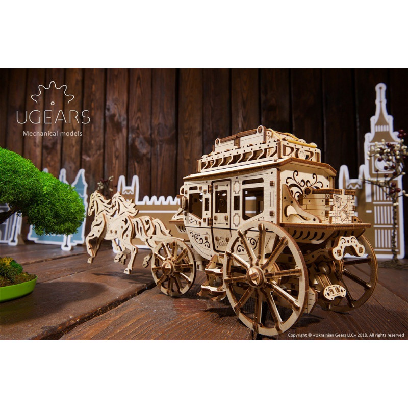 Ugears Конструктор 3D пазл Почтовый дилижанс  70045